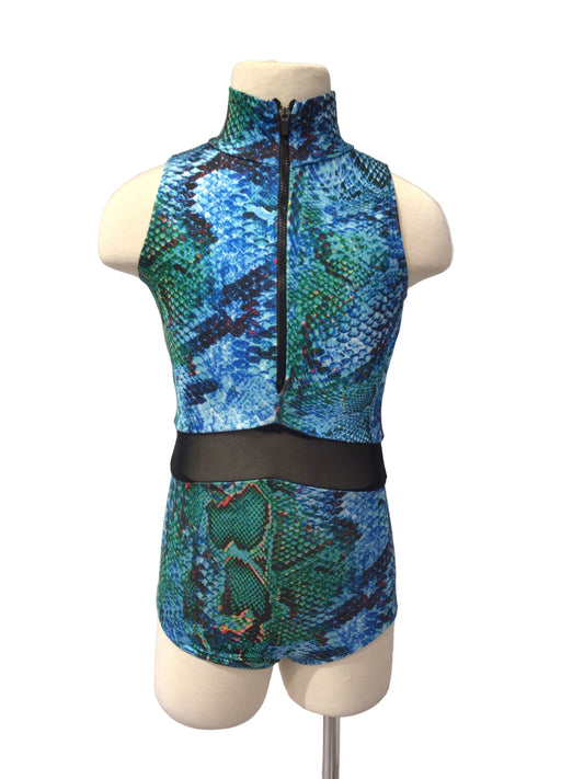 Blue Snake Skin Bodysuit