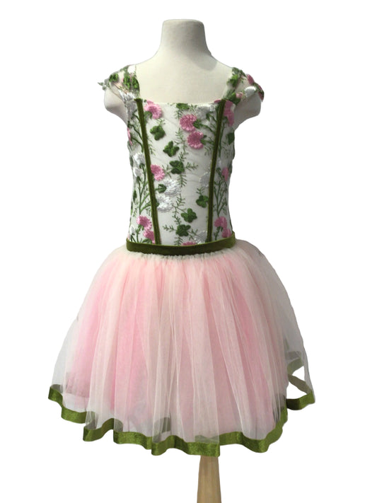 Pink and Green Flower Romantic Tutu