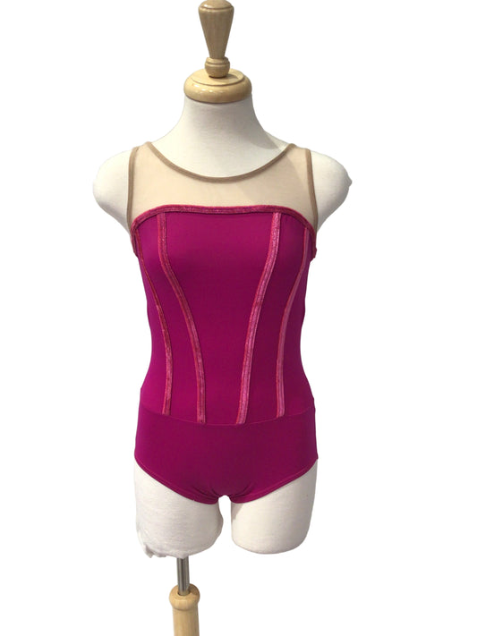 Fucshia Bodysuit with Mesh