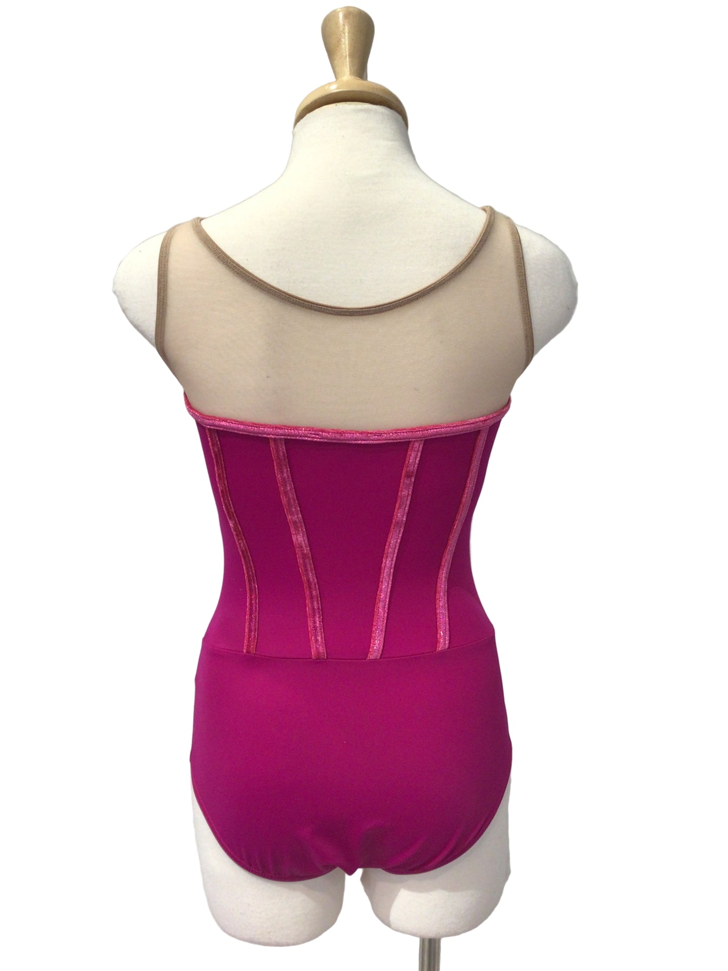 Fucshia Bodysuit with Mesh