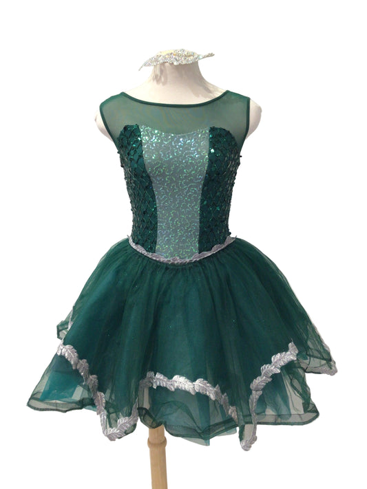 Forest Green and Silver Romantic Tutu
