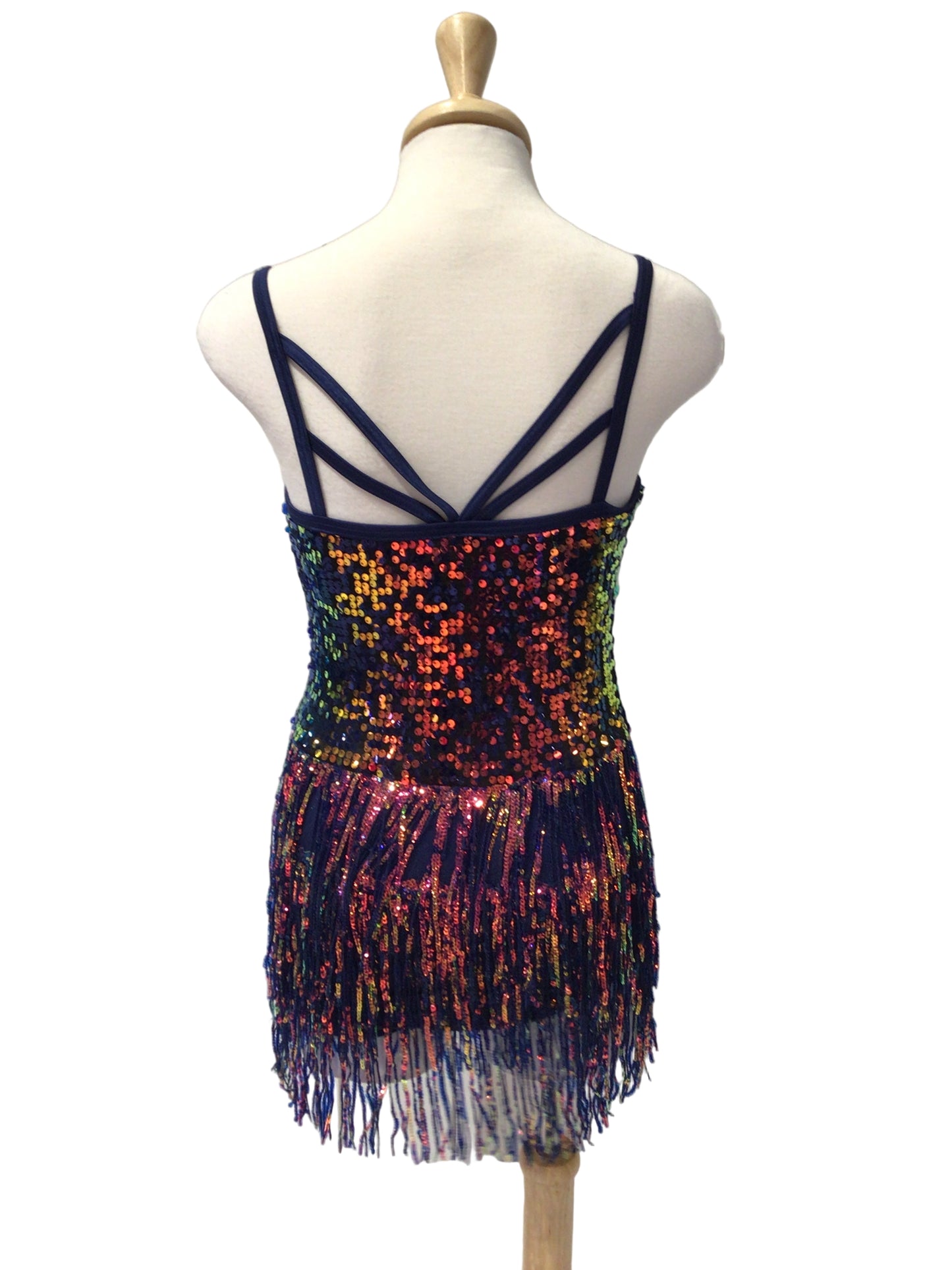 Irridescent Blue Fringe Jazz Dress