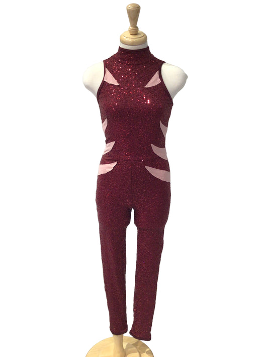 Magenta Sequin Unitard