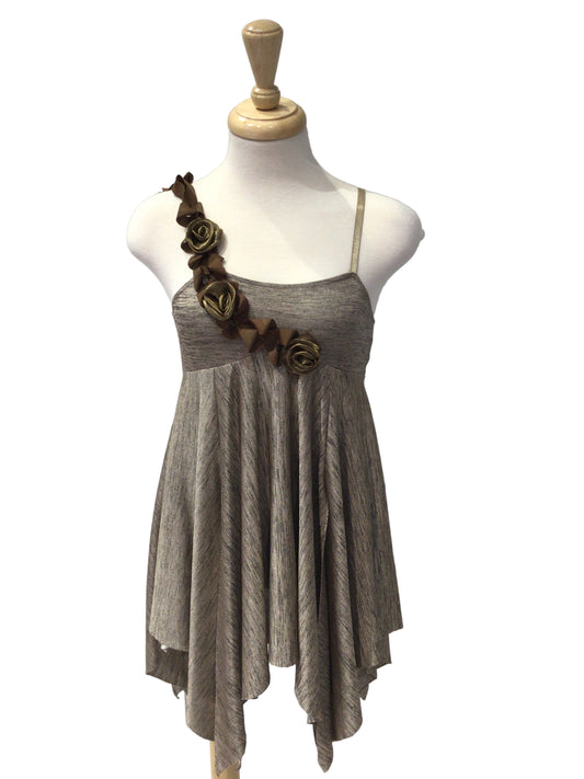Shiny Silver Empire Waist Dress