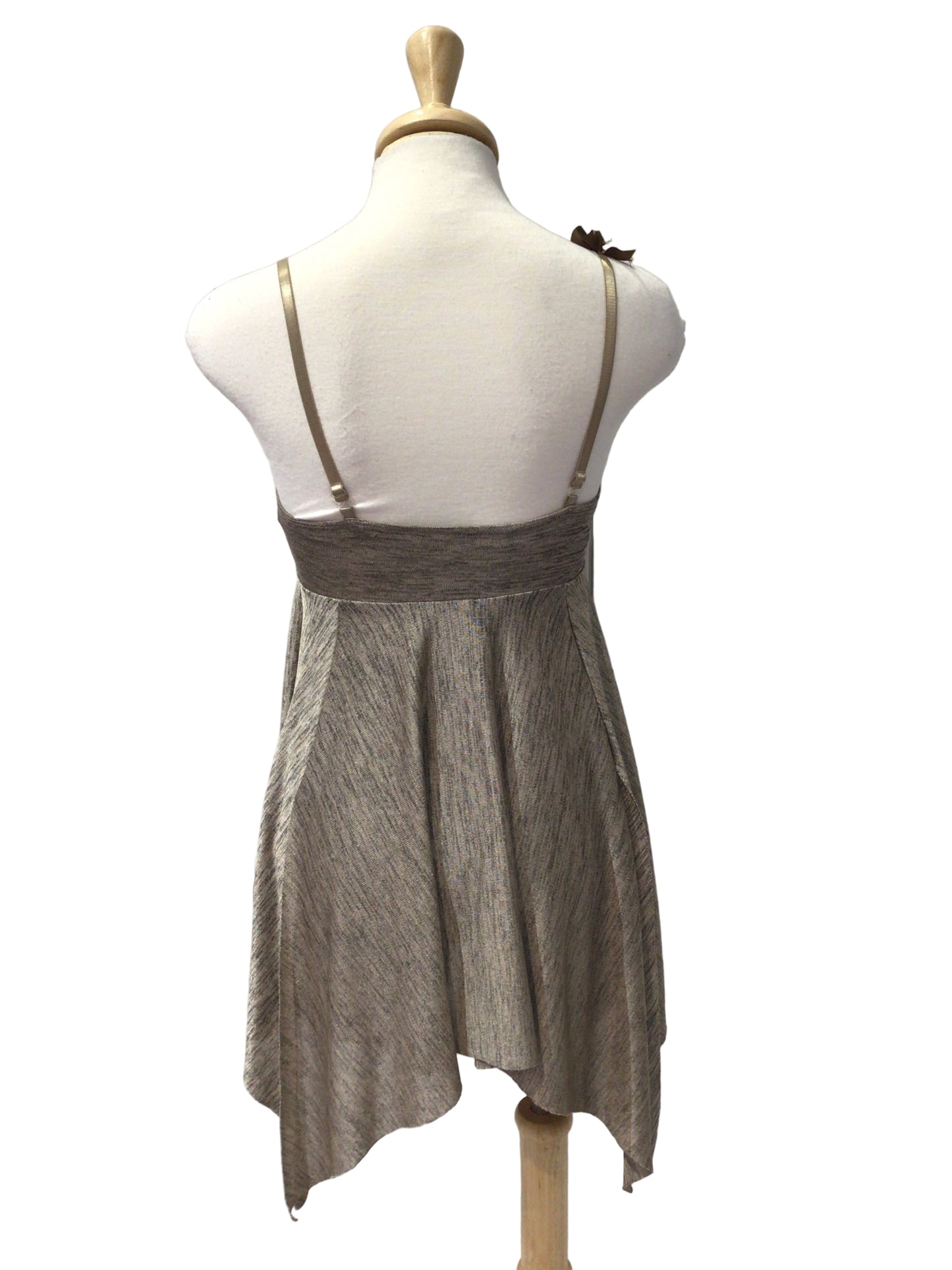Shiny Silver Empire Waist Dress