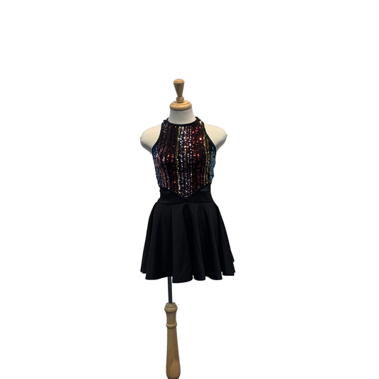 Black Dress with Rainbow Sequins