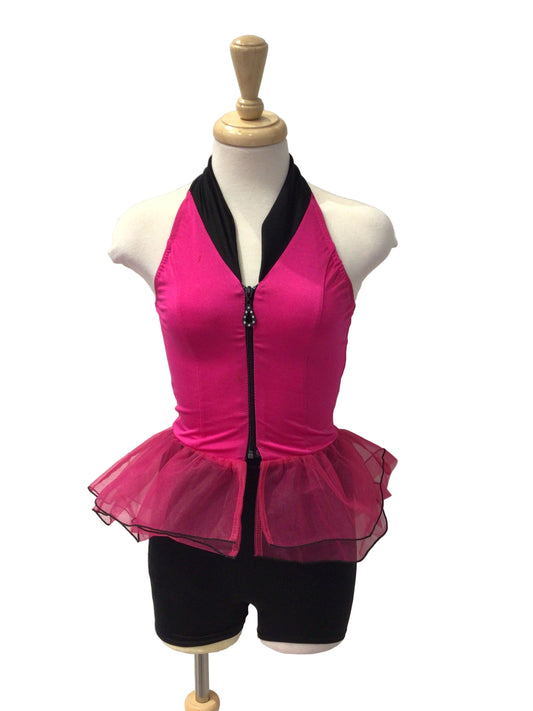 Bright Pink Halter Shirt with Shorts
