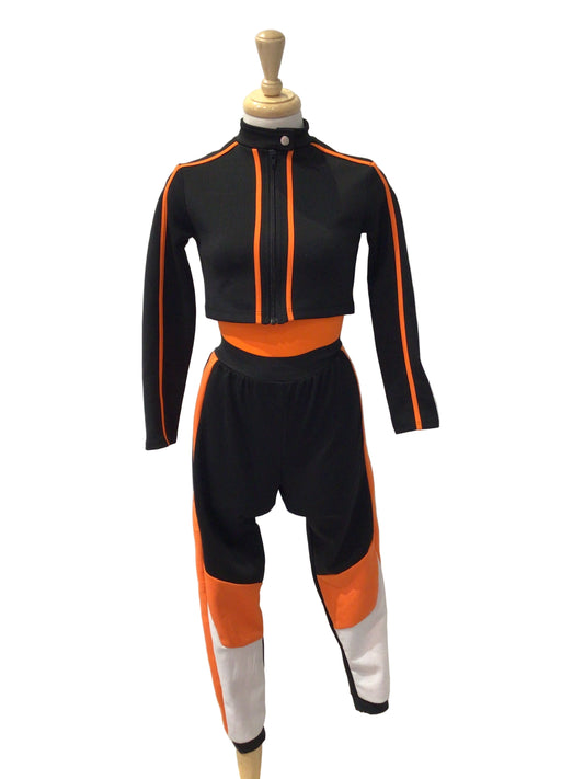 Orange and Black Track Suit