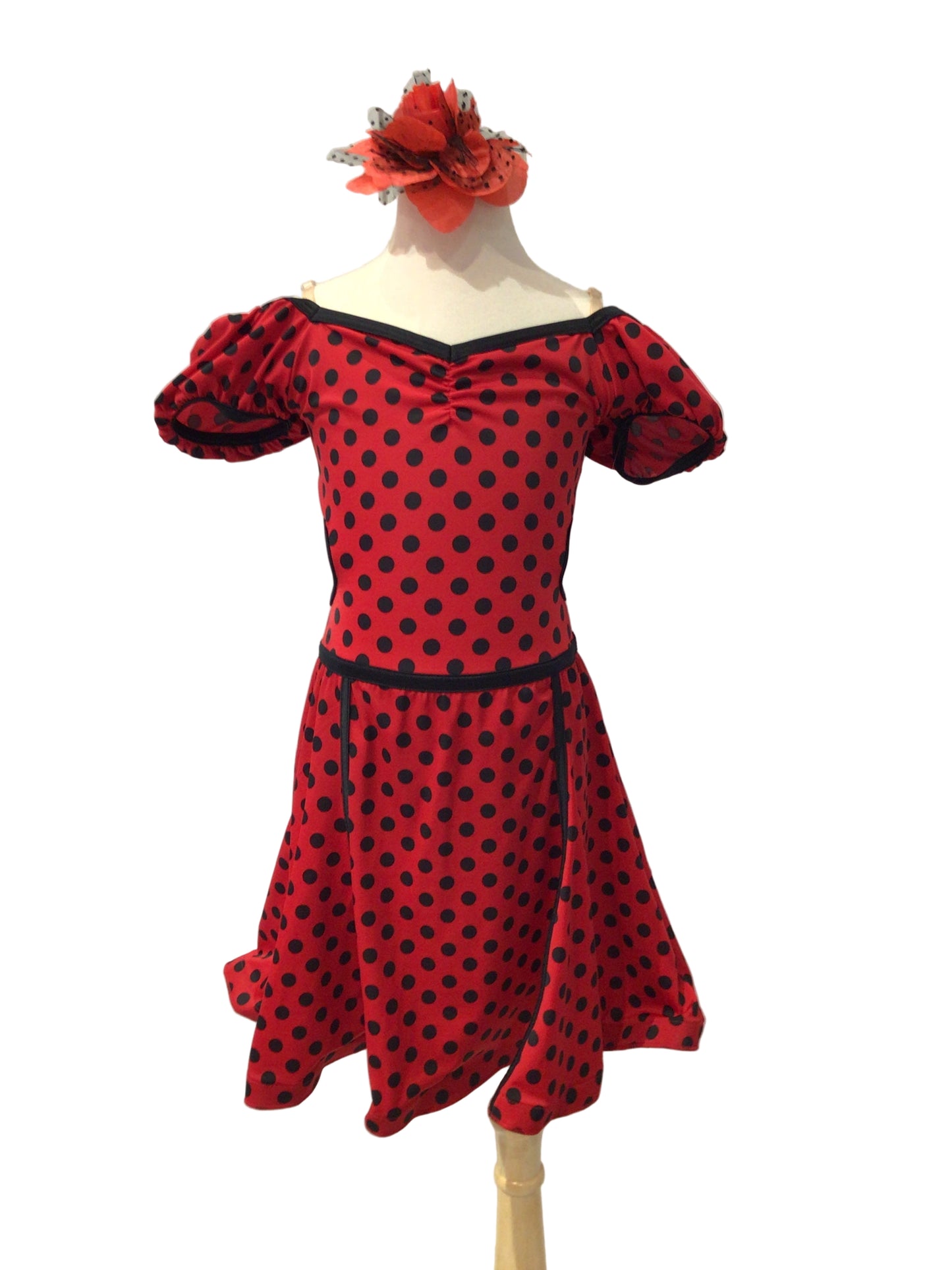 Red and Black Polka Dot Dress