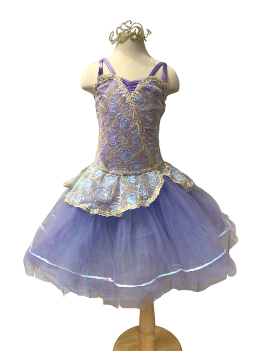 Light Blue and Gold Sequin Romantic Tutu