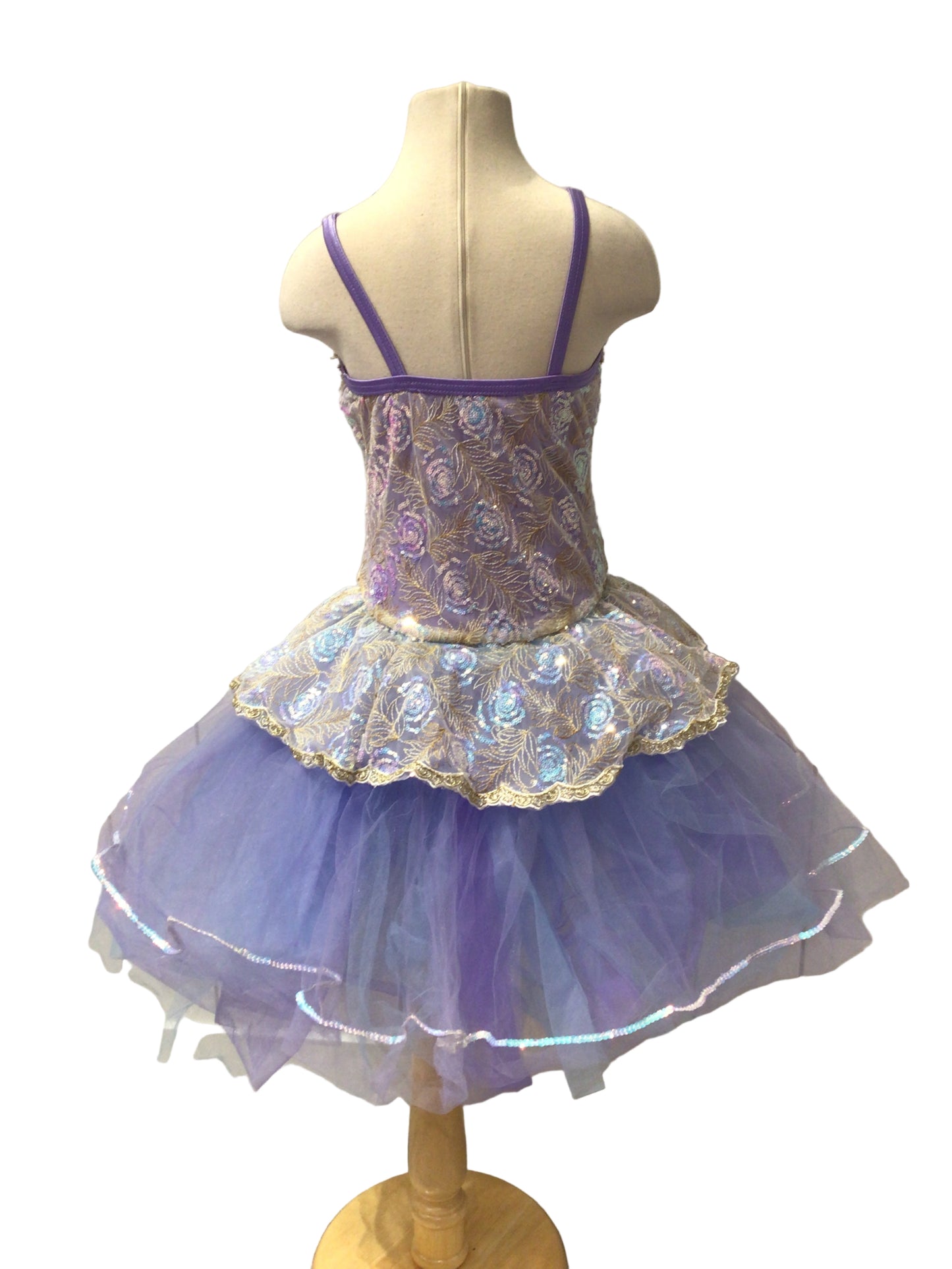 Light Blue and Gold Sequin Romantic Tutu