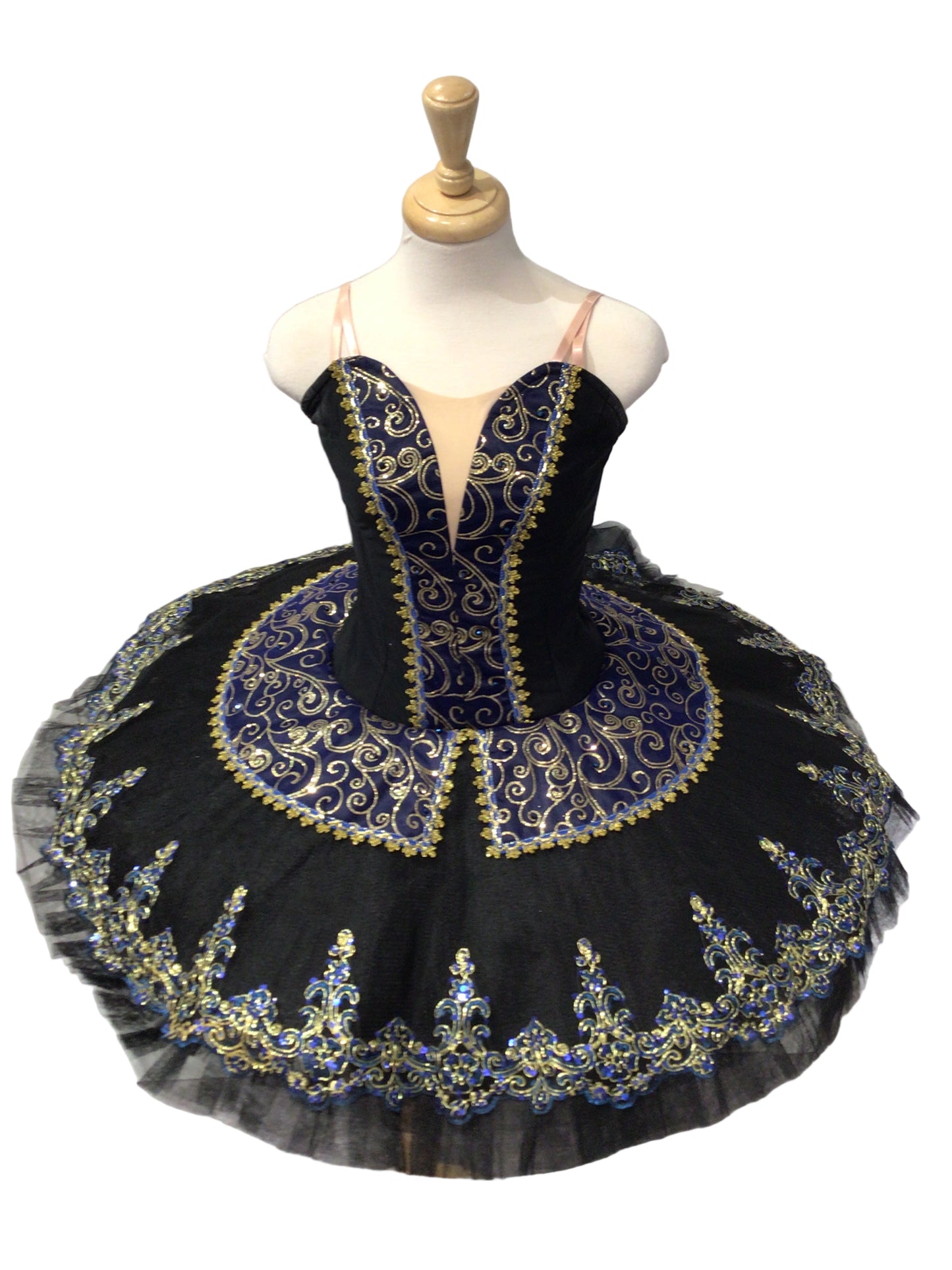 Black and Dark Blue Platter Tutu