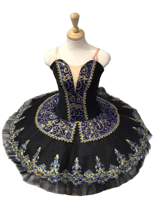 Black and Dark Blue Platter Tutu