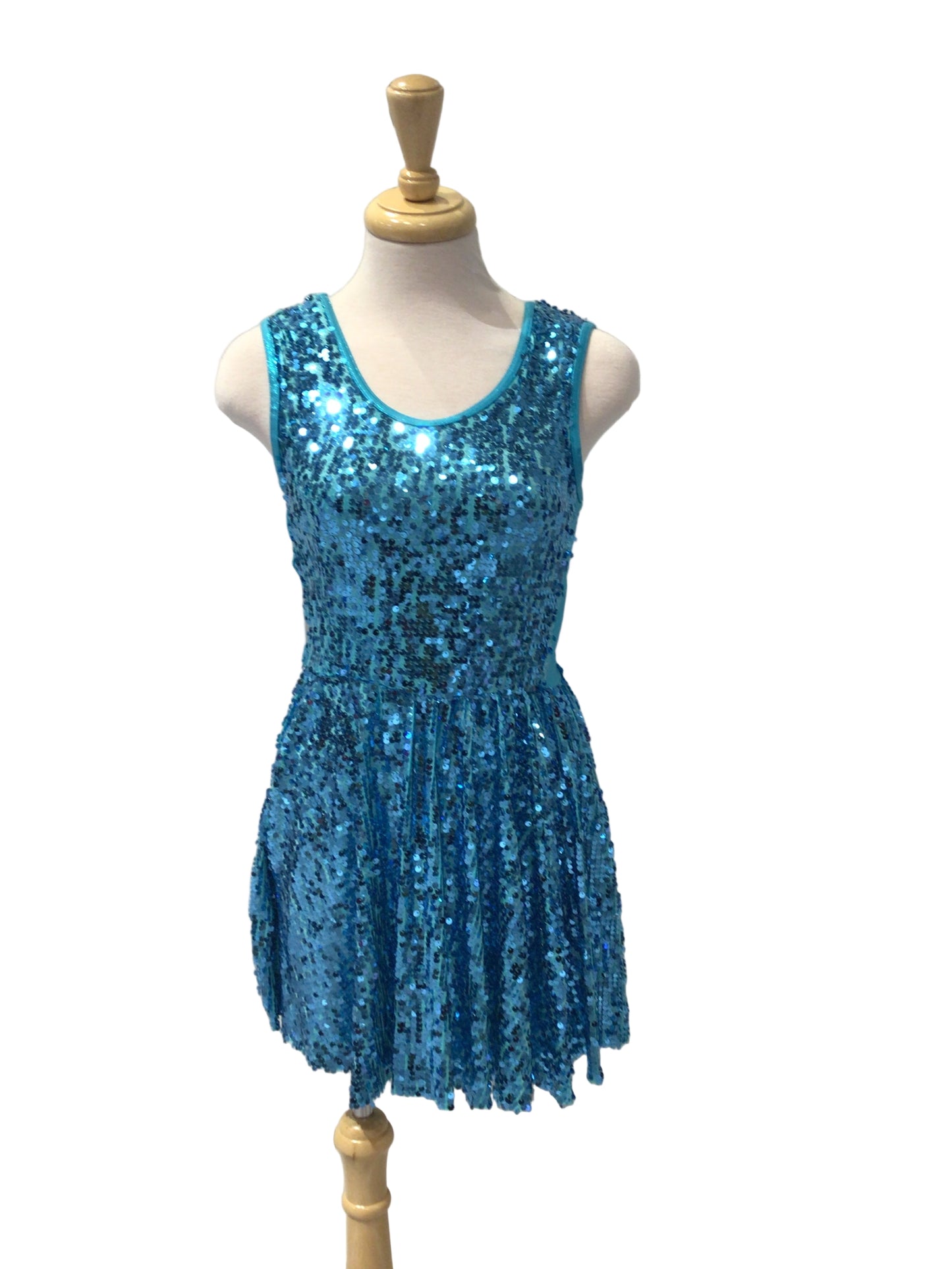 Teal Blue Sequin Jazz Dress