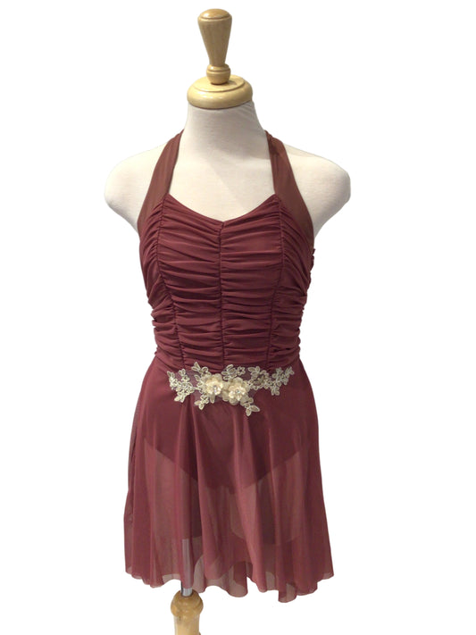 Mauve Rouched Lyrical Dress