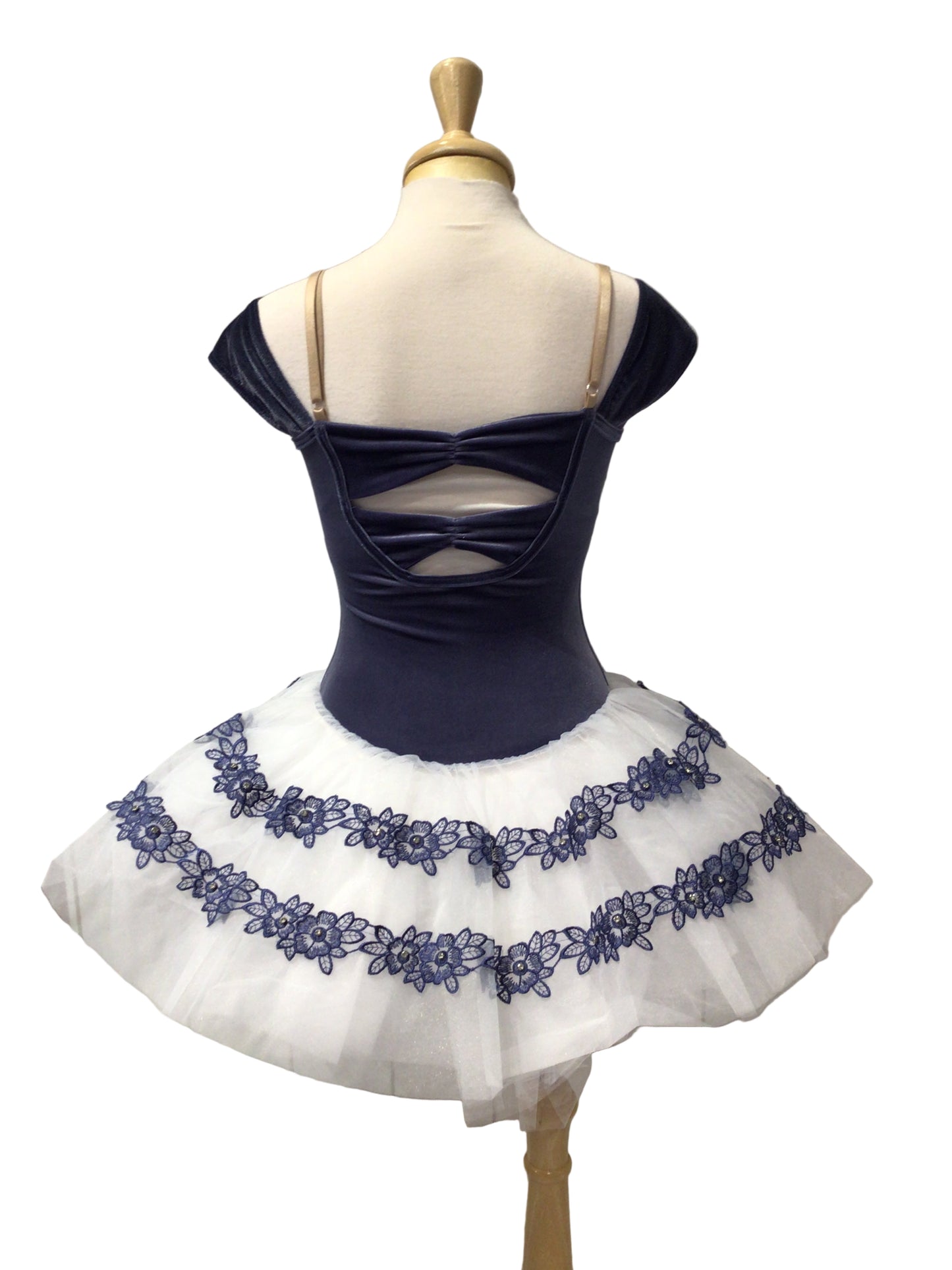 Grey Blue and White Flower Tutu