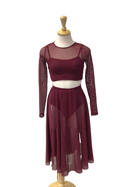 Burgundy Four Piece  Contemporary