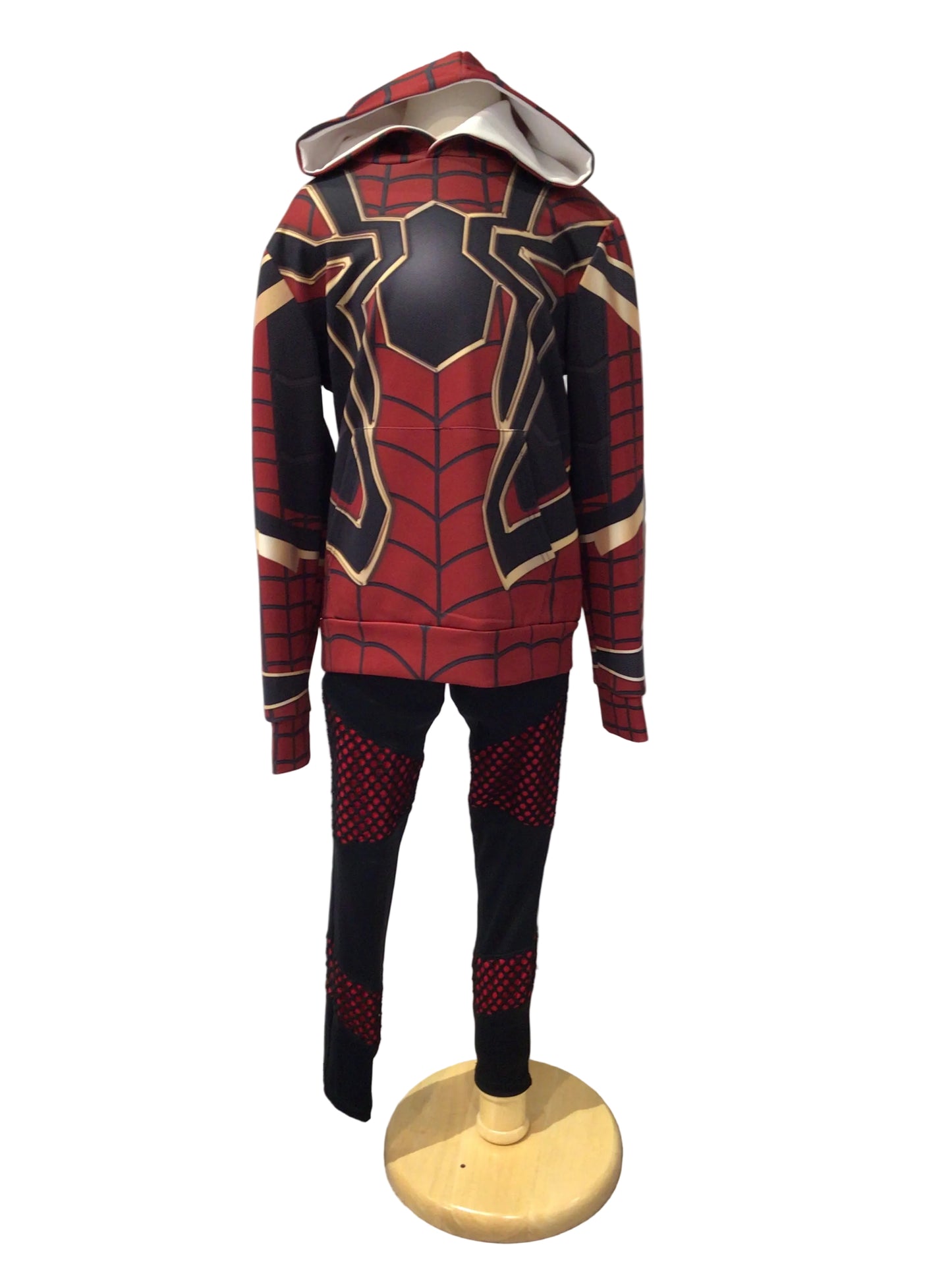 Spiderman Hoodie with Black and Red Leggings