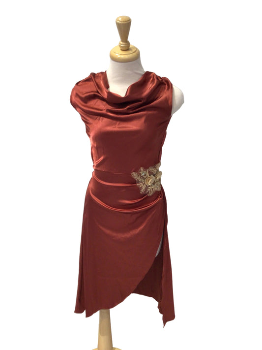 Rusty Satin Lyrical Dress