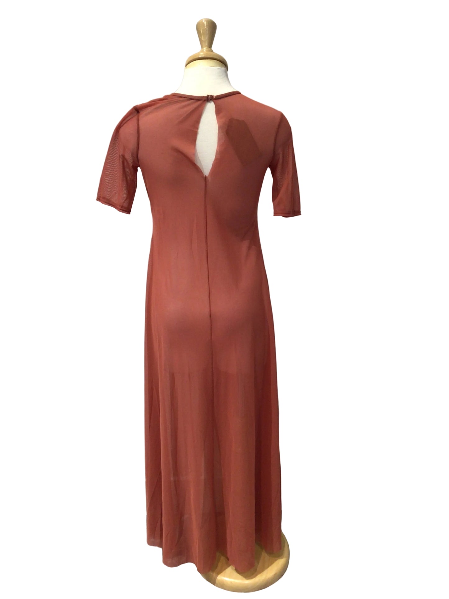 Rust Coloured Mesh Dress