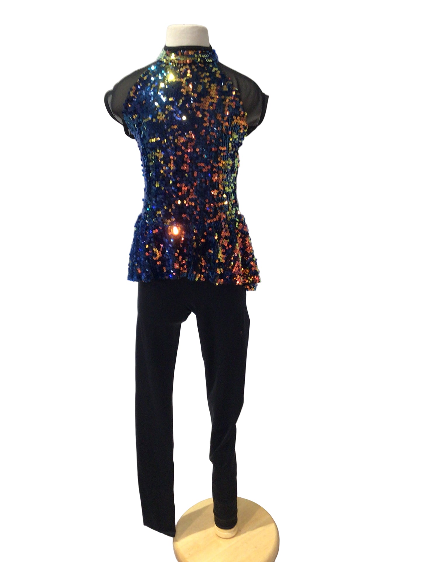 Black and Blue Sequin Unitard
