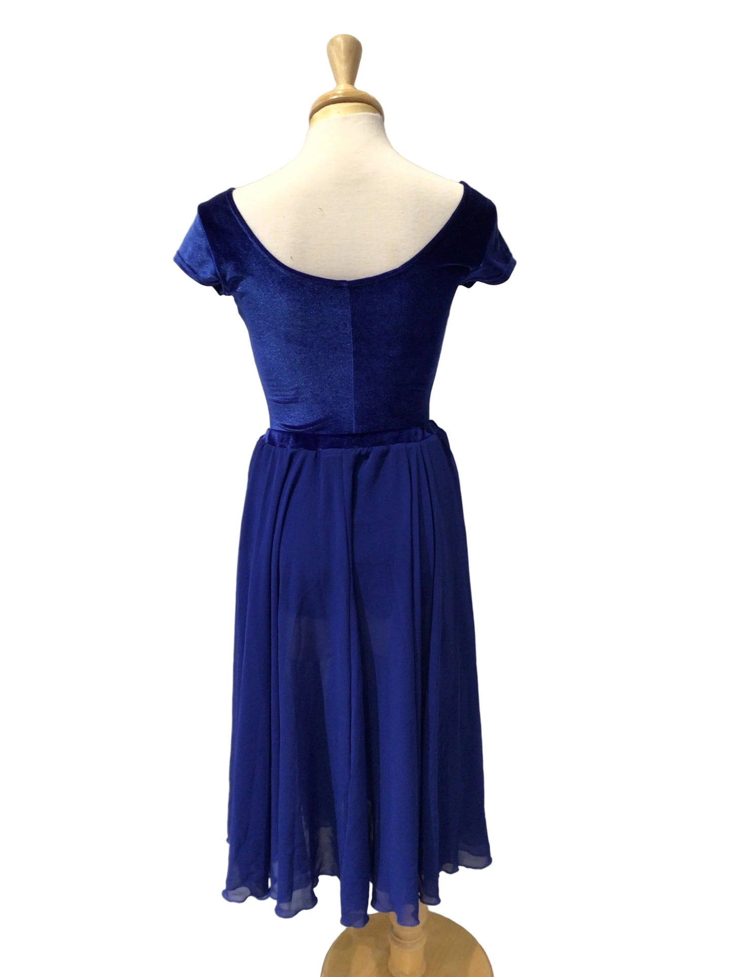 Royal Blue Velvet Bodysuit and Skirt