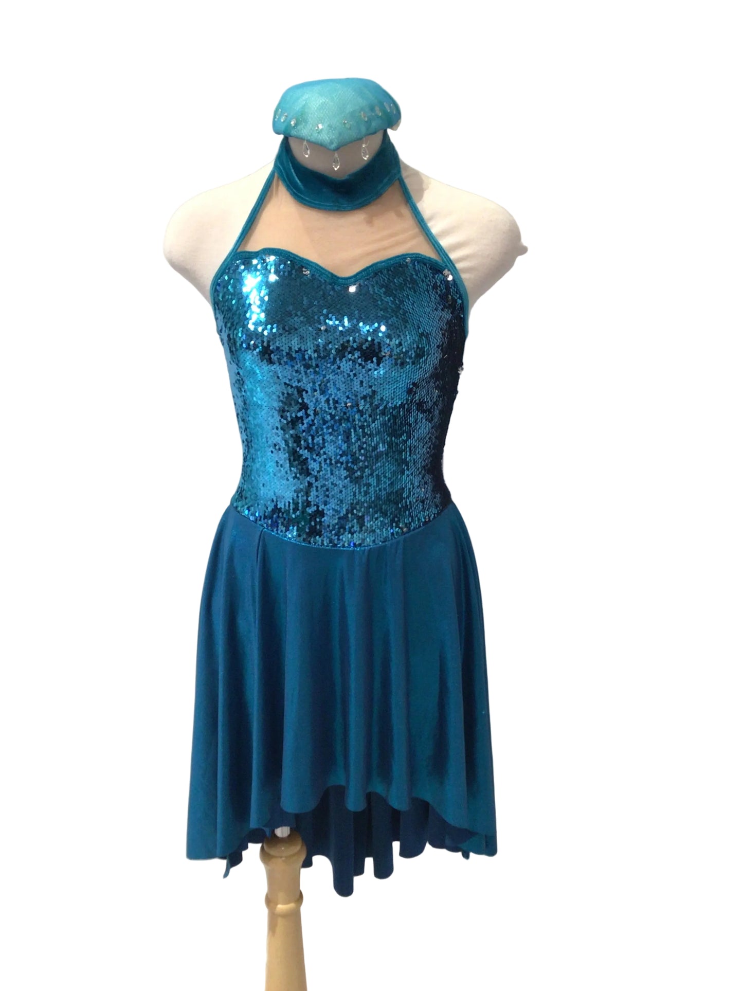 Peacock Blue Halter Jazz