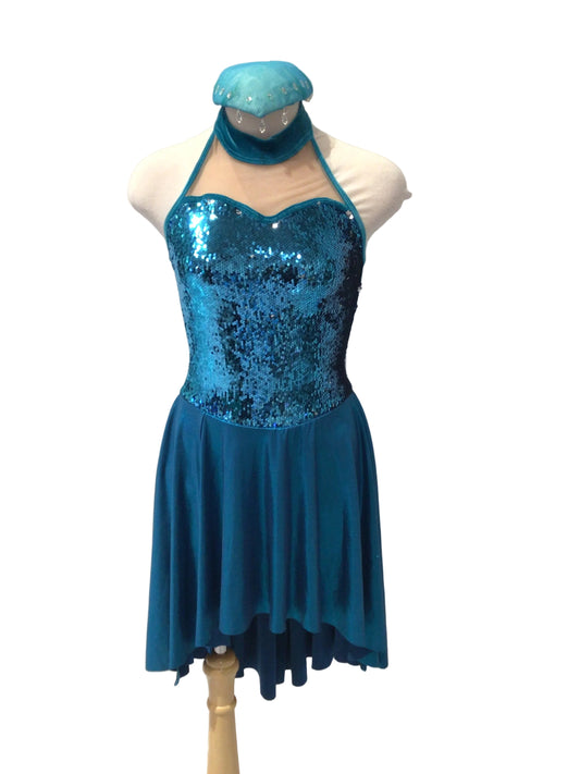 Peacock Blue Halter Jazz