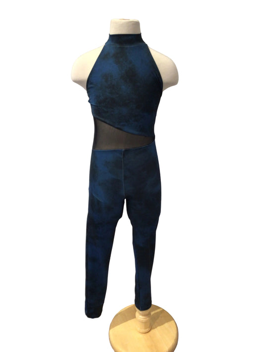 Blue Tie Dye Halter Unitard