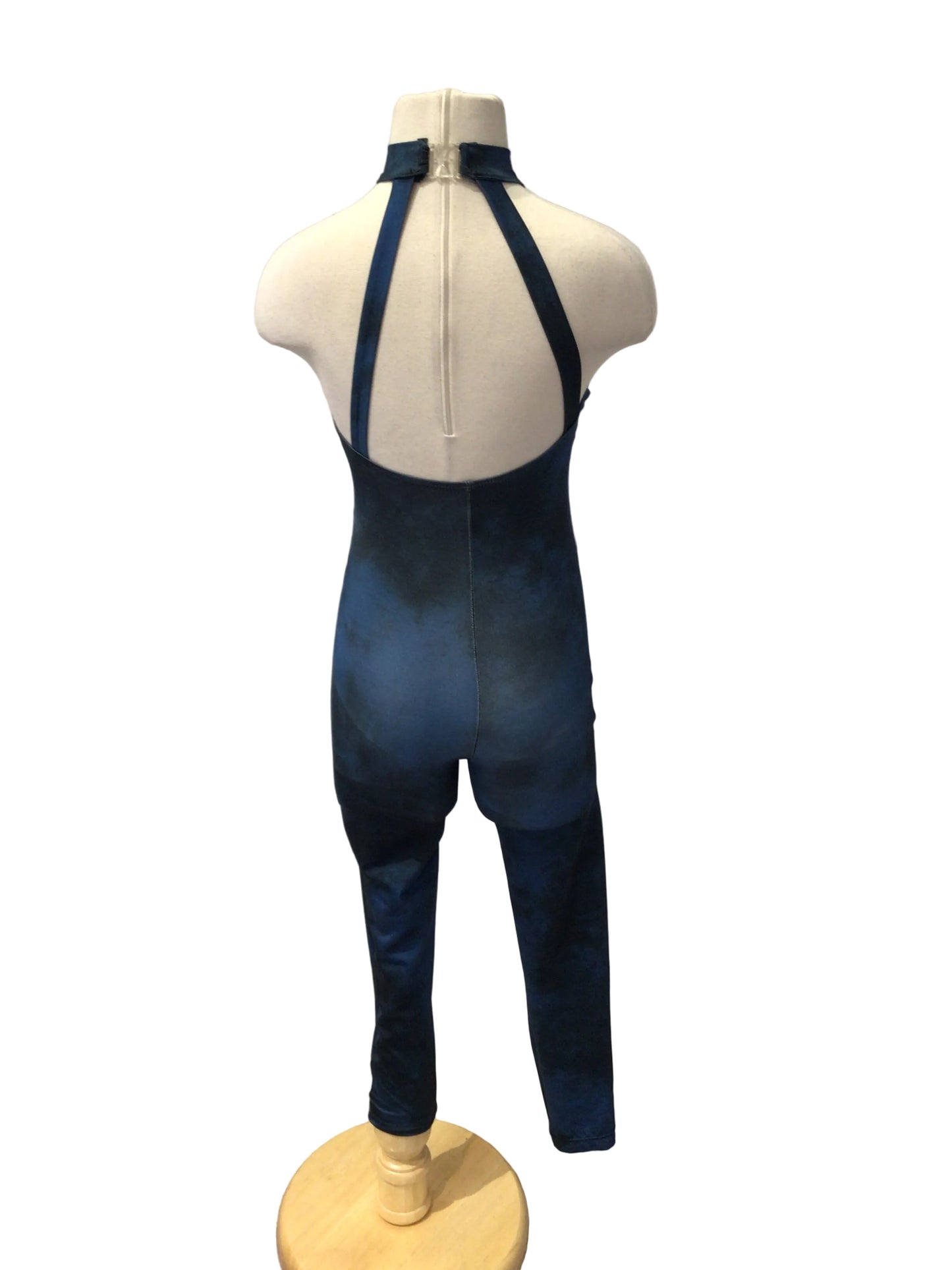 Blue Tie Dye Halter Unitard