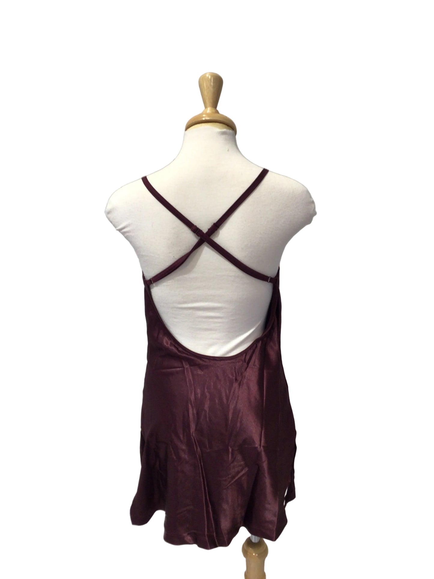 Plum Satin Short Dress