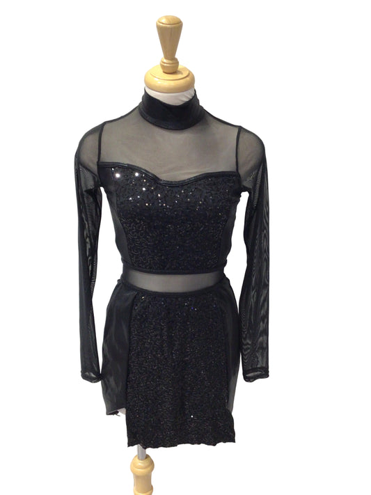 Black Long Sleeve Jazz Dress