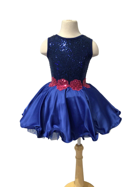 Royal Blue Dress with Flowers