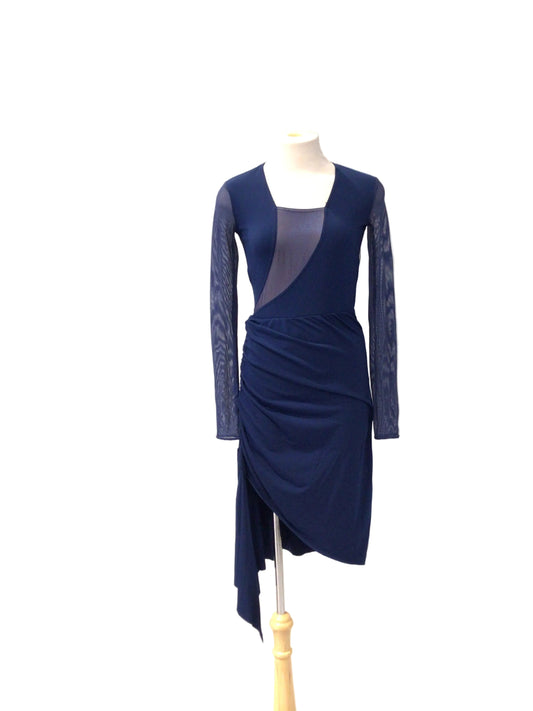 Dark Blue Long Sleeve Lyrical Dress