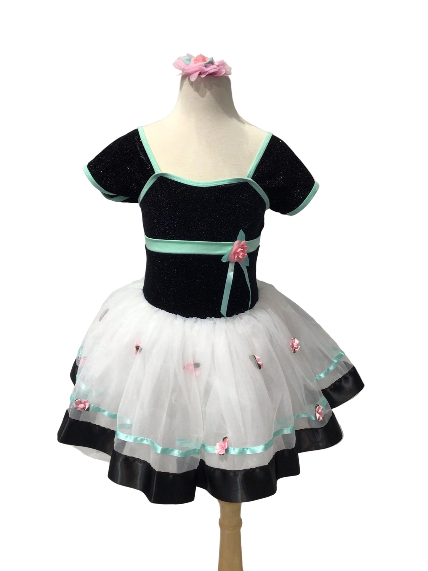White Black and Teal Tutu