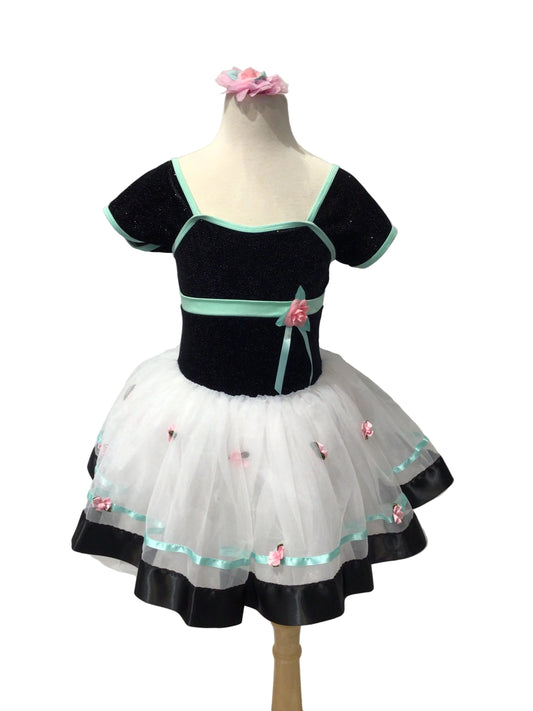 White Black and Teal Tutu
