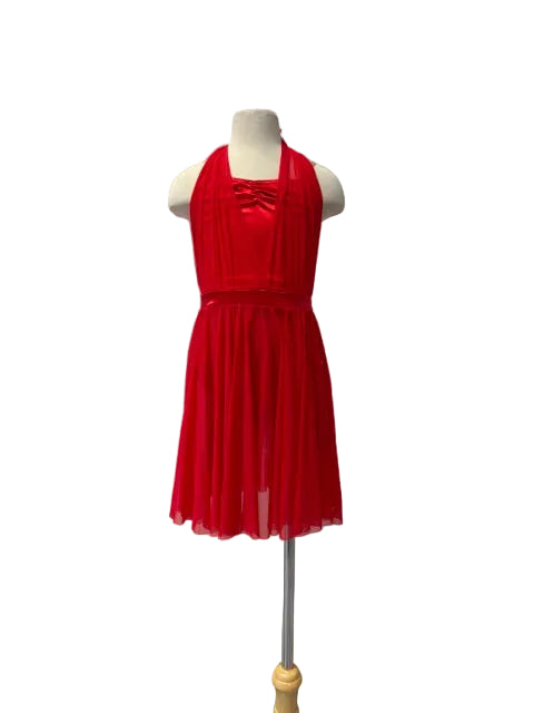Red Mesh Halter Neck Costume