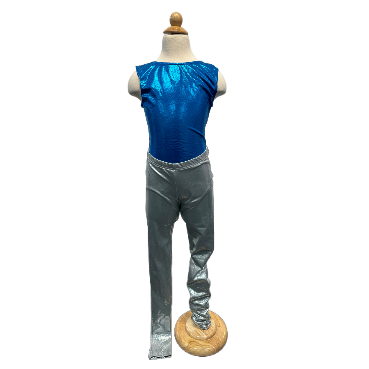 Metallic Blue Bodysuit Silver Pants