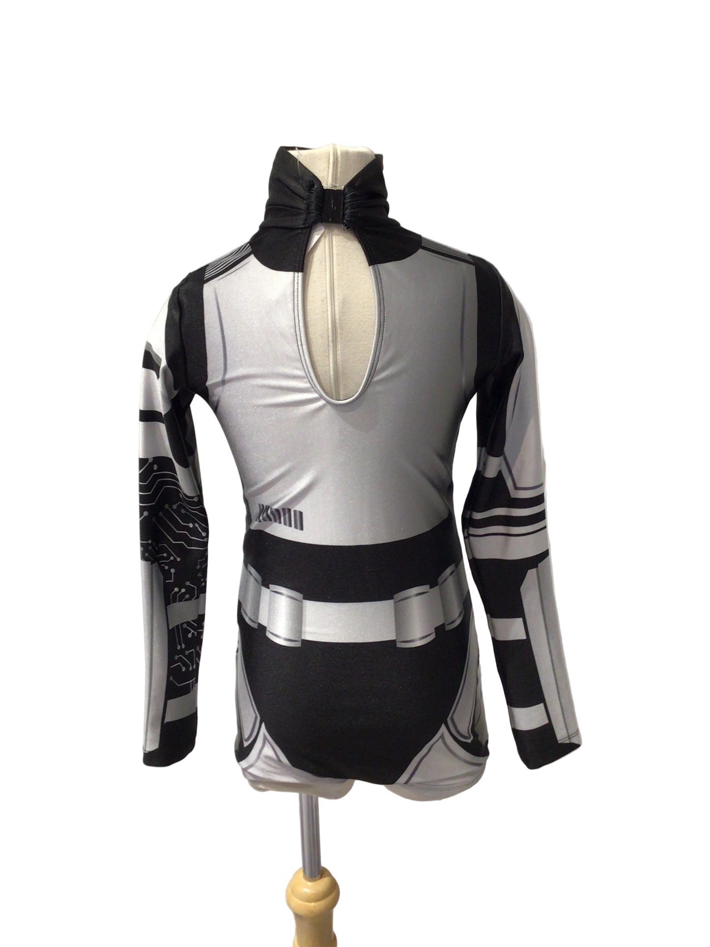 Black White and Grey Robot Biketard