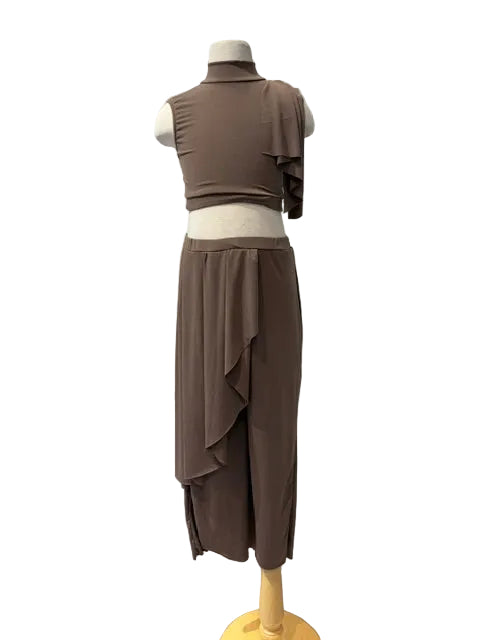 French Beige Two Piece Costume