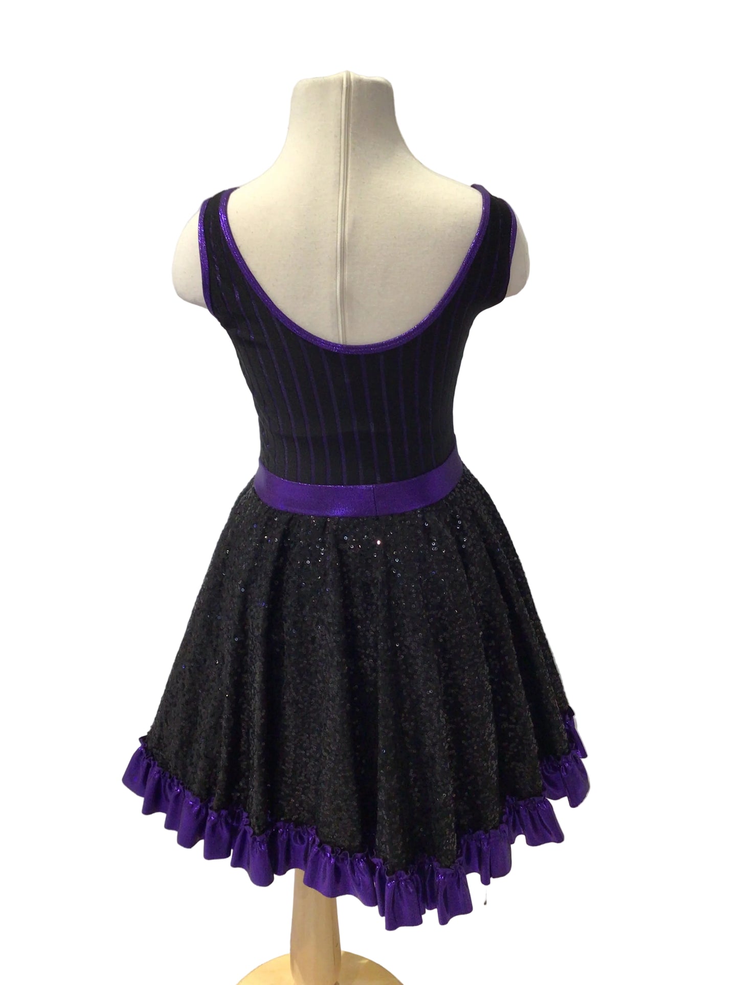 Shiny Purple and Black Sequin Dress