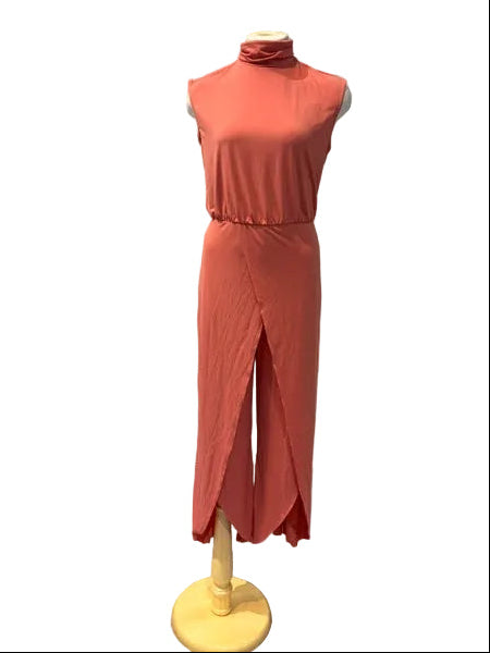 Salmon slit jumpsuit