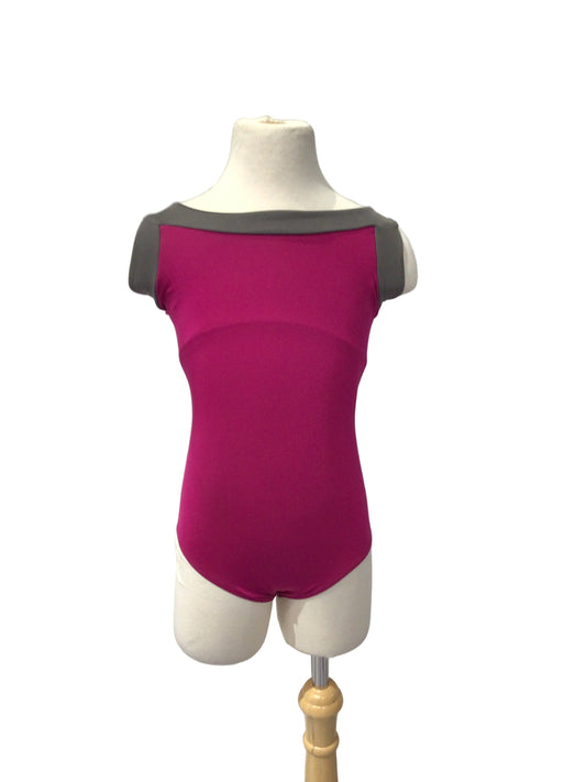Pink and Grey Boat Neck Bodysuit
