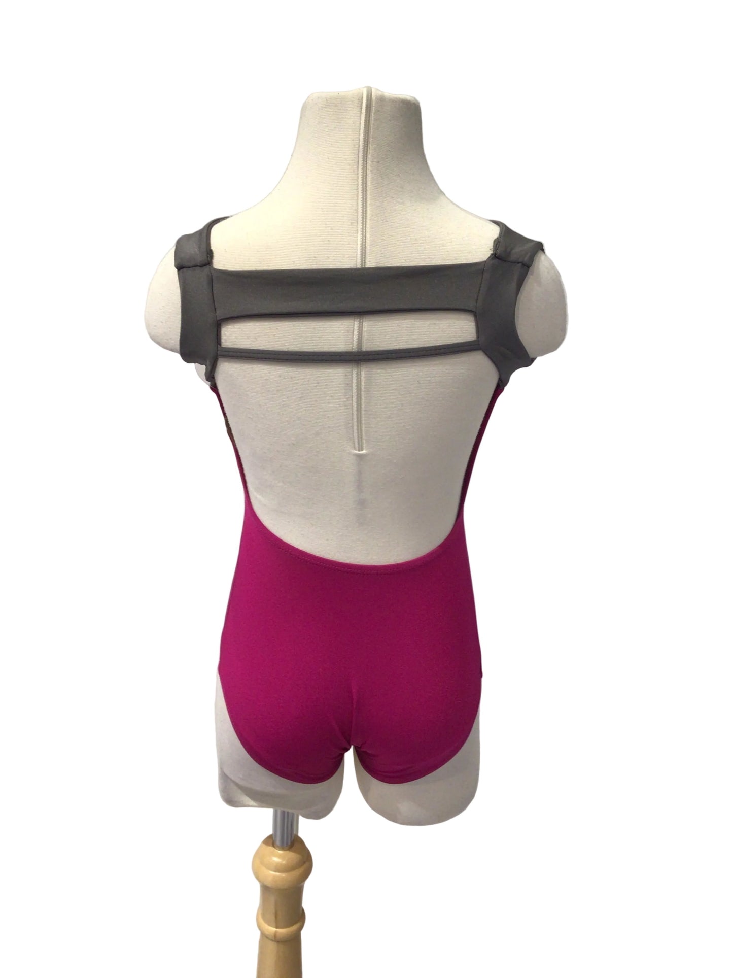 Pink and Grey Boat Neck Bodysuit
