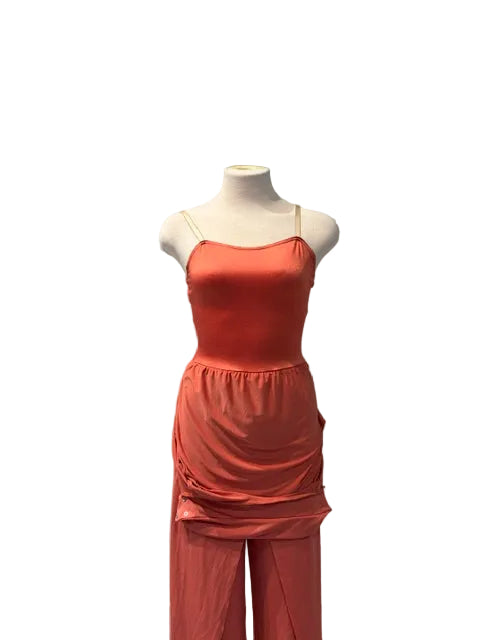 Salmon slit jumpsuit