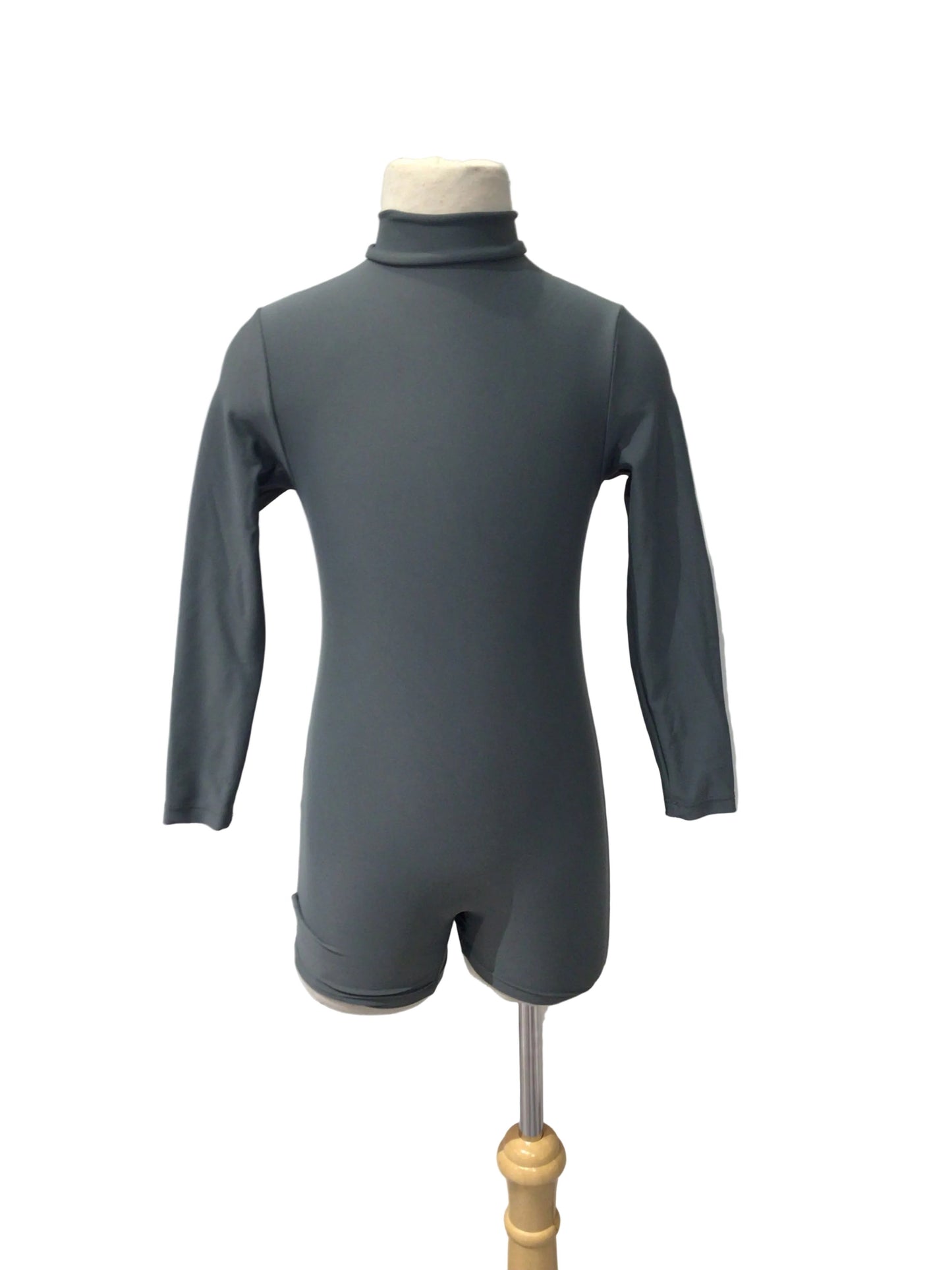 Grey High Neck Biketard