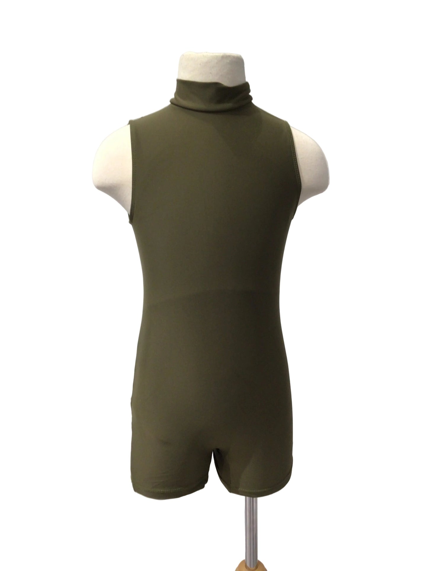 Dark Green High Neck Biketard