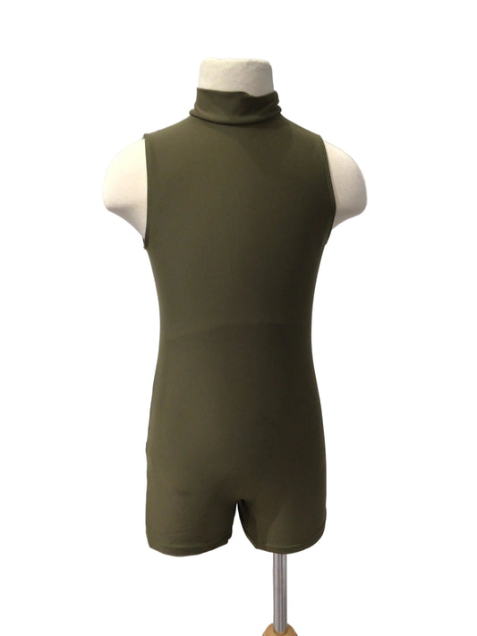 Dark Green High Neck Biketard