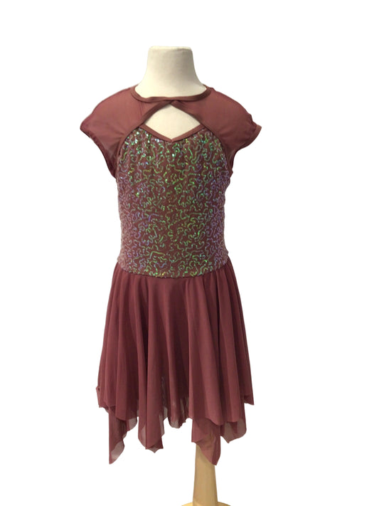 Mauve Lyrical Dress with Sequins