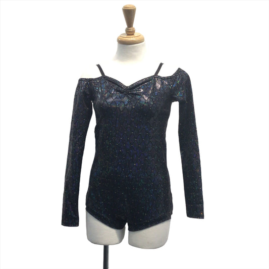 Silver and Black Long Sleeve Bodysuit